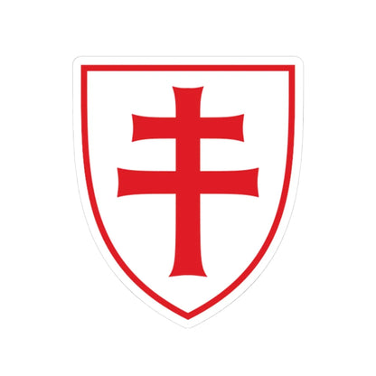 Pahonia-contour red-white shield with red cross (Belarus) (Coat of Arms) STICKER Vinyl Kiss-Cut Decal 3 Inch White - The Sticker Space