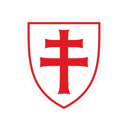 Pahonia-contour red-white shield with red cross (Belarus) (Coat of Arms) STICKER Vinyl Kiss-Cut Decal 4 Inch White - The Sticker Space