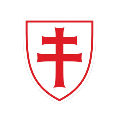 Pahonia-contour red-white shield with red cross (Belarus) (Coat of Arms) STICKER Vinyl Kiss-Cut Decal 6 Inch White - The Sticker Space