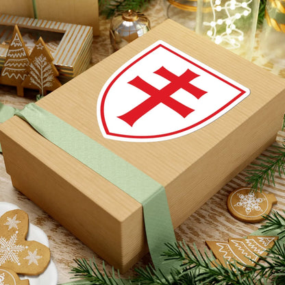 Pahonia-contour red-white shield with red cross (Belarus) (Coat of Arms) STICKER Vinyl Kiss-Cut Decal - The Sticker Space