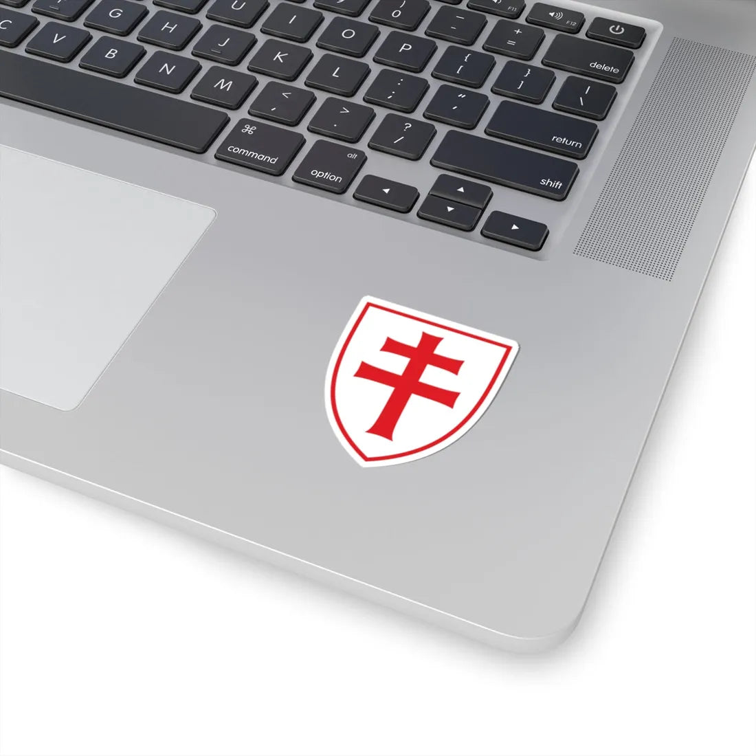 Pahonia-contour red-white shield with red cross (Belarus) (Coat of Arms) STICKER Vinyl Kiss-Cut Decal - The Sticker Space