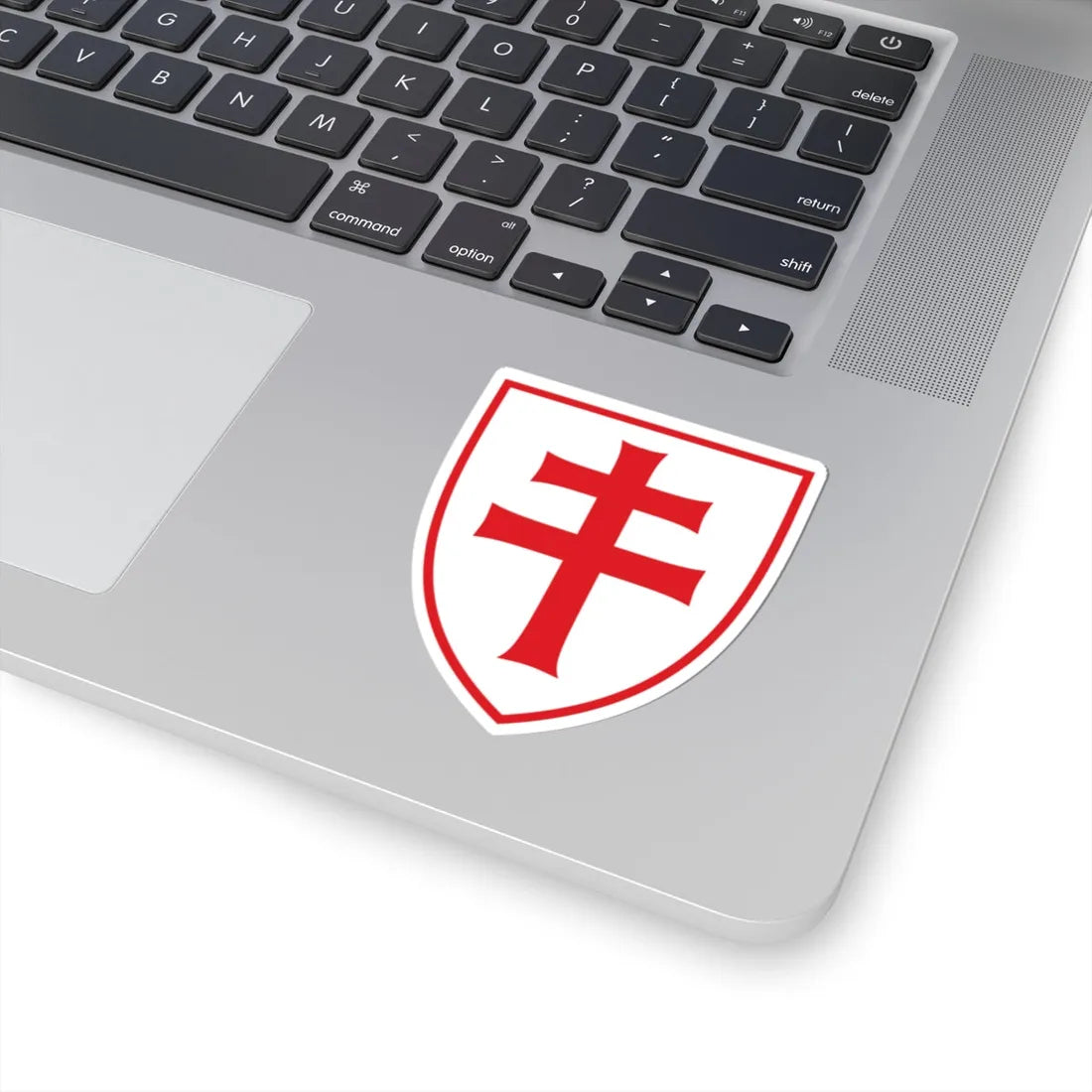 Pahonia-contour red-white shield with red cross (Belarus) (Coat of Arms) STICKER Vinyl Kiss-Cut Decal - The Sticker Space