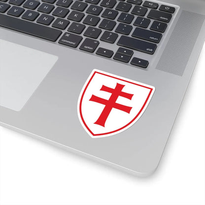 Pahonia-contour red-white shield with red cross (Belarus) (Coat of Arms) STICKER Vinyl Kiss-Cut Decal - The Sticker Space