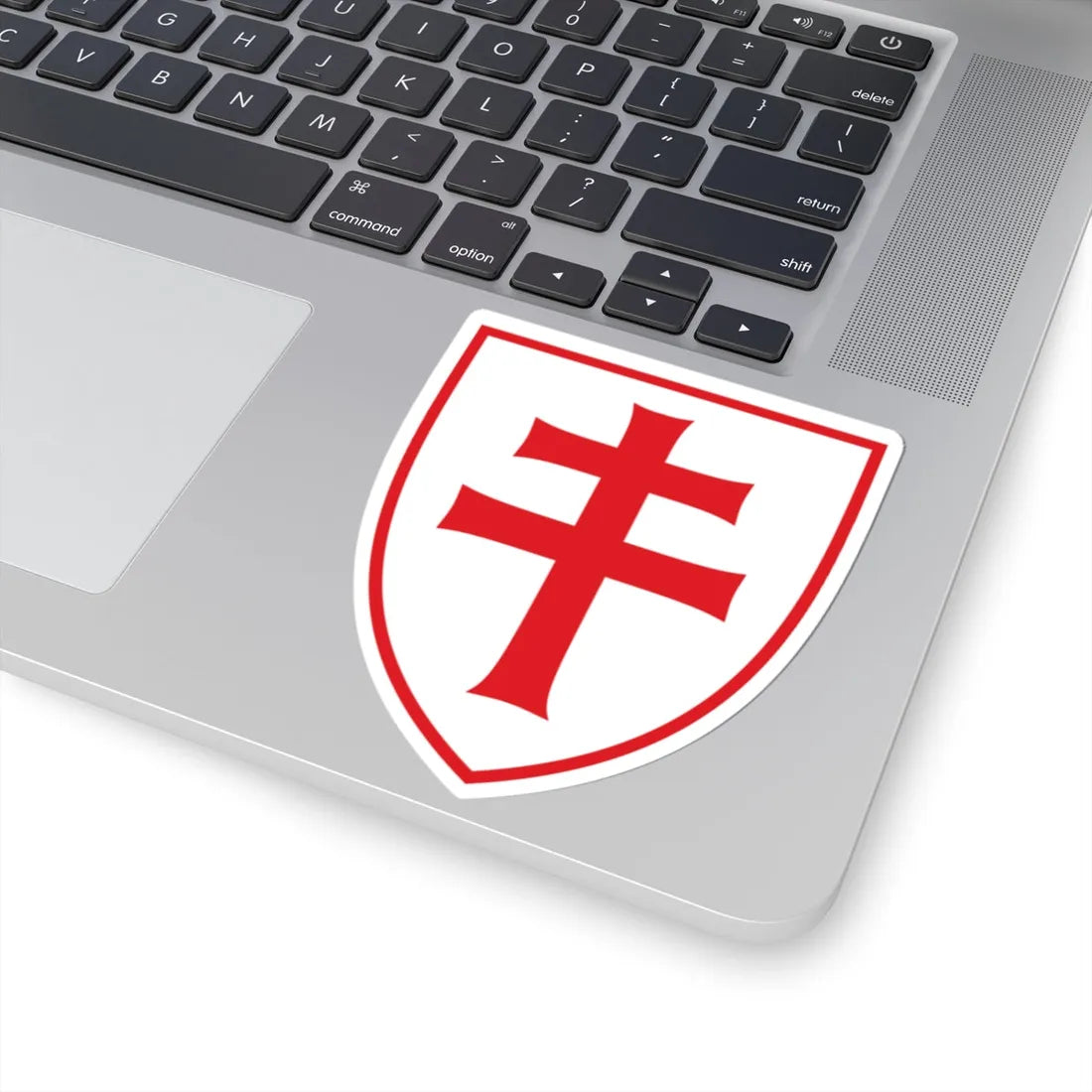 Pahonia-contour red-white shield with red cross (Belarus) (Coat of Arms) STICKER Vinyl Kiss-Cut Decal - The Sticker Space