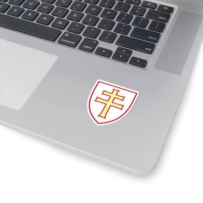 Pahonia-contour red-white shield with red-gold cross (Belarus) (Coat of Arms) STICKER Vinyl Kiss-Cut Decal - The Sticker Space