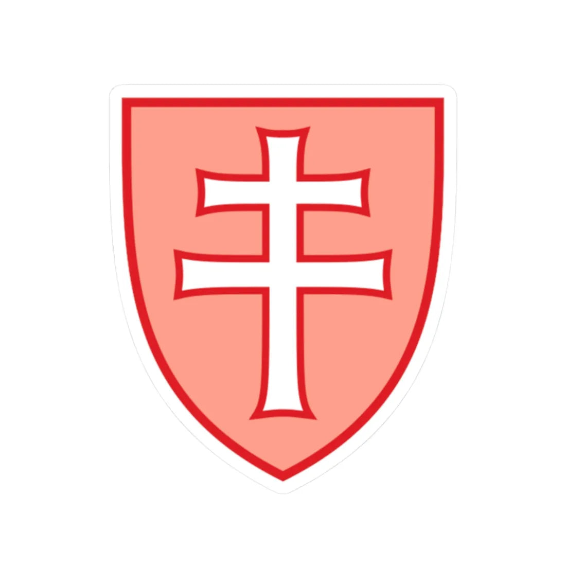 Pahonia-contour shield with cross (Belarus) (Coat of Arms) STICKER Vinyl Kiss-Cut Decal 2 Inch White - The Sticker Space