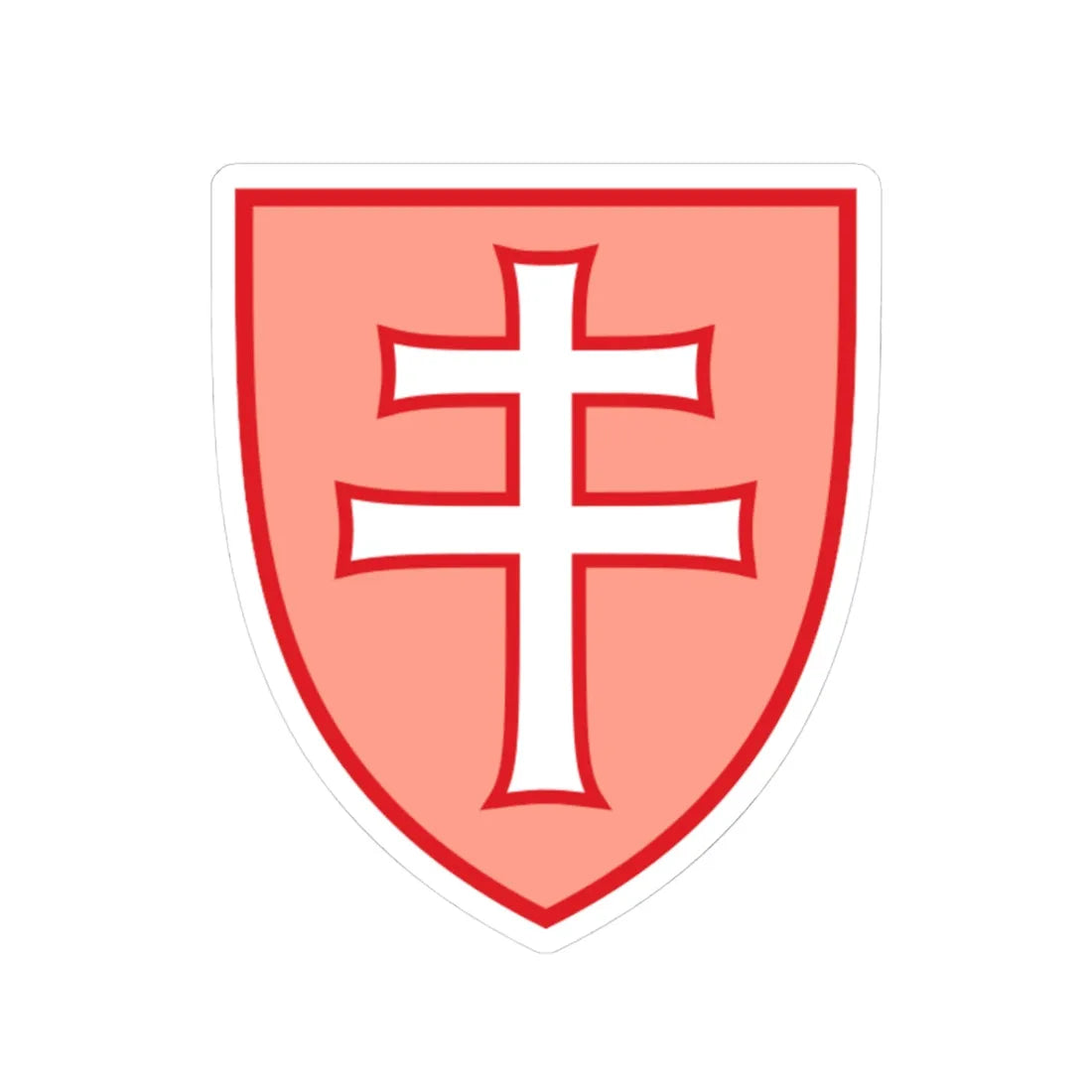 Pahonia-contour shield with cross (Belarus) (Coat of Arms) STICKER Vinyl Kiss-Cut Decal 3 Inch White - The Sticker Space