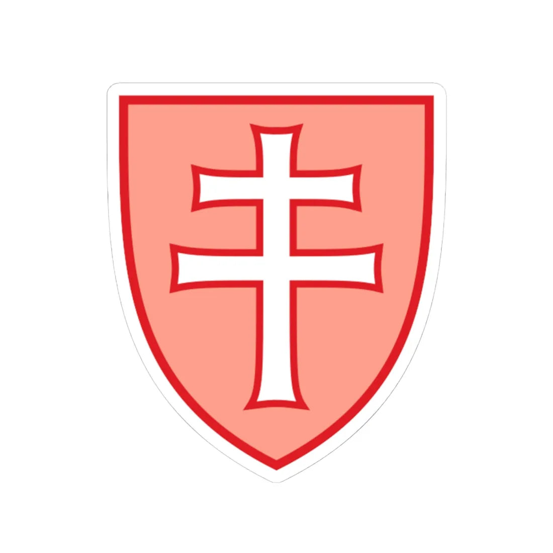Pahonia-contour shield with cross (Belarus) (Coat of Arms) STICKER Vinyl Kiss-Cut Decal 4 Inch White - The Sticker Space