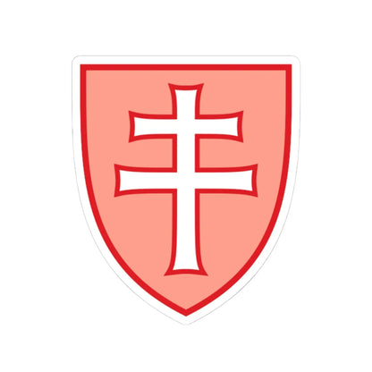 Pahonia-contour shield with cross (Belarus) (Coat of Arms) STICKER Vinyl Kiss-Cut Decal 4 Inch White - The Sticker Space