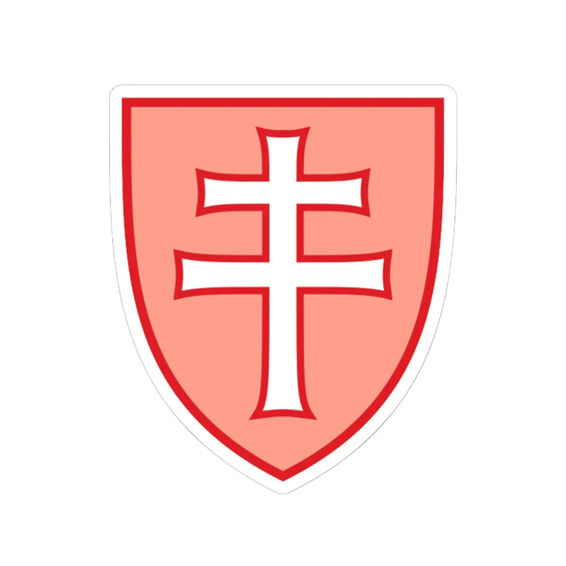 Pahonia-contour shield with cross (Belarus) (Coat of Arms) STICKER Vinyl Kiss-Cut Decal 6 Inch White - The Sticker Space