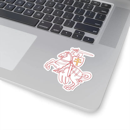 Pahonia-contour white filled-gold cross (Belarus) (Coat of Arms) STICKER Vinyl Kiss-Cut Decal - The Sticker Space