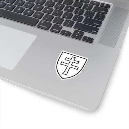 Pahonia-contour white filled shield with cross (Belarus) (Coat of Arms) STICKER Vinyl Kiss-Cut Decal - The Sticker Space