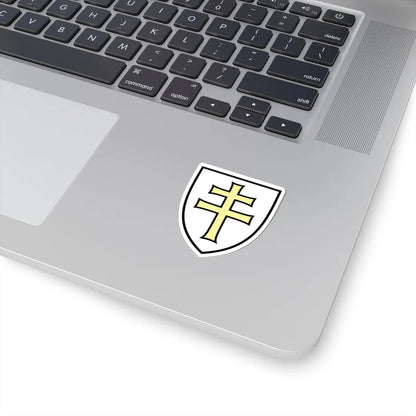 Pahonia-contour white shield with gold cross (Belarus) (Coat of Arms) STICKER Vinyl Kiss-Cut Decal - The Sticker Space