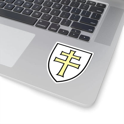 Pahonia-contour white shield with gold cross (Belarus) (Coat of Arms) STICKER Vinyl Kiss-Cut Decal - The Sticker Space