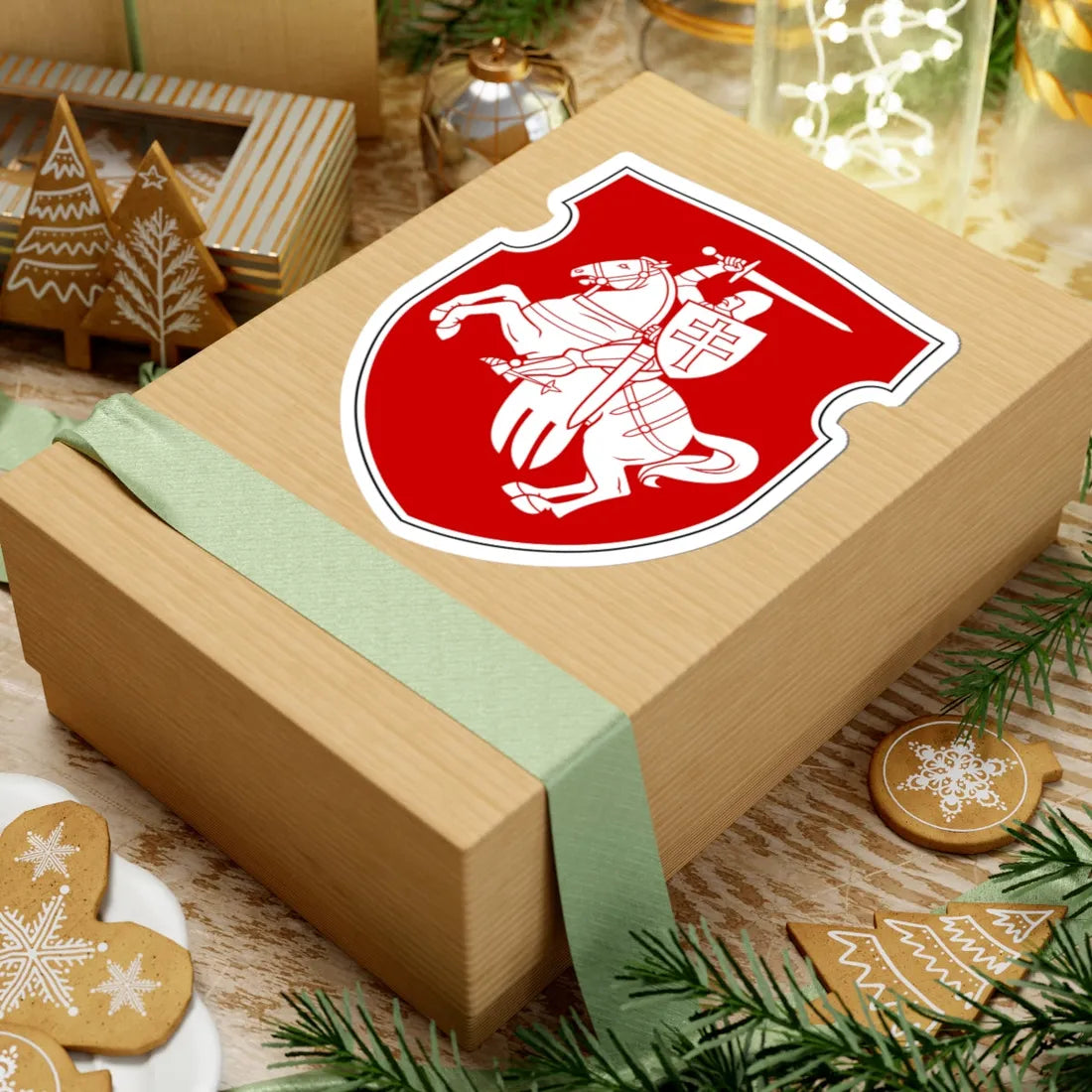 Pahonia-light black-white contour (Belarus) (Coat of Arms) STICKER Vinyl Kiss-Cut Decal - The Sticker Space