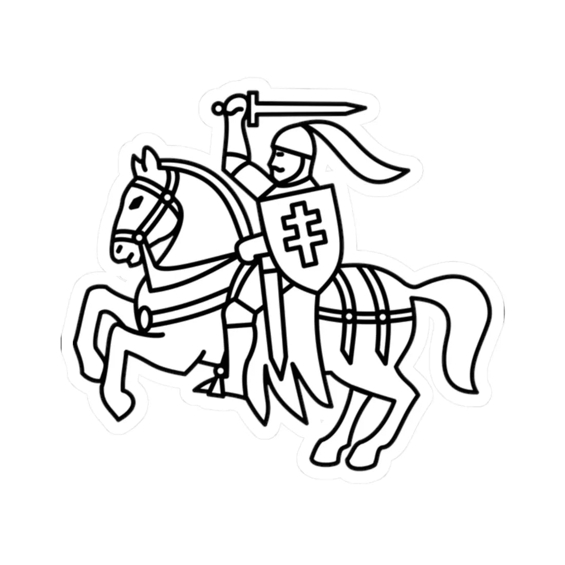 Pahonia of Coat of Arms of Mahiloŭ (Belarus) (Coat of Arms) STICKER Vinyl Kiss-Cut Decal 2 Inch White - The Sticker Space