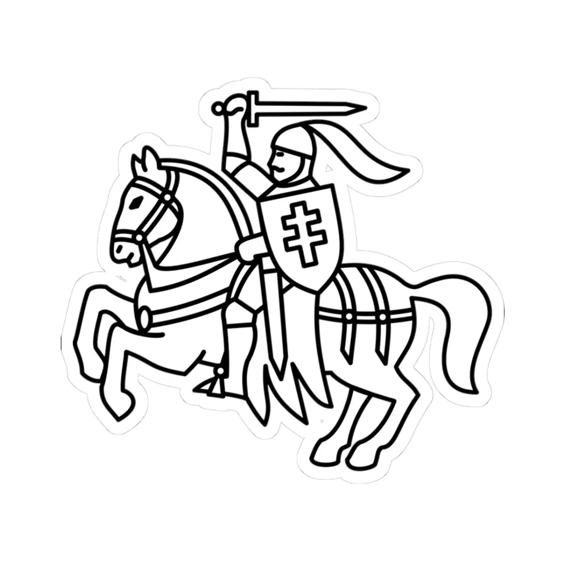 Pahonia of Coat of Arms of Mahiloŭ (Belarus) (Coat of Arms) STICKER Vinyl Kiss-Cut Decal 3 Inch White - The Sticker Space