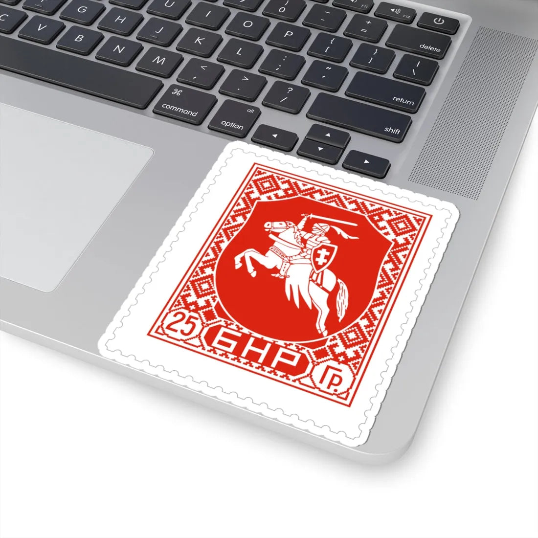Pahonia red 25 Groschen Stamp of Belarusian Peoples Republic (Belarus) (Coat of Arms) STICKER Vinyl Kiss-Cut Decal - The Sticker Space