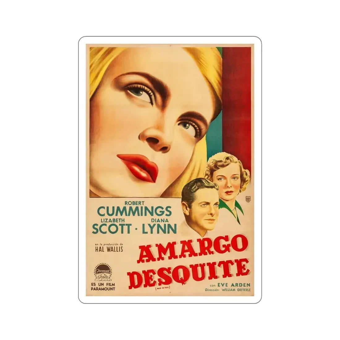 Paid in Full 1950 v2 Movie Poster STICKER Vinyl Die-Cut Decal 6 Inch - The Sticker Space