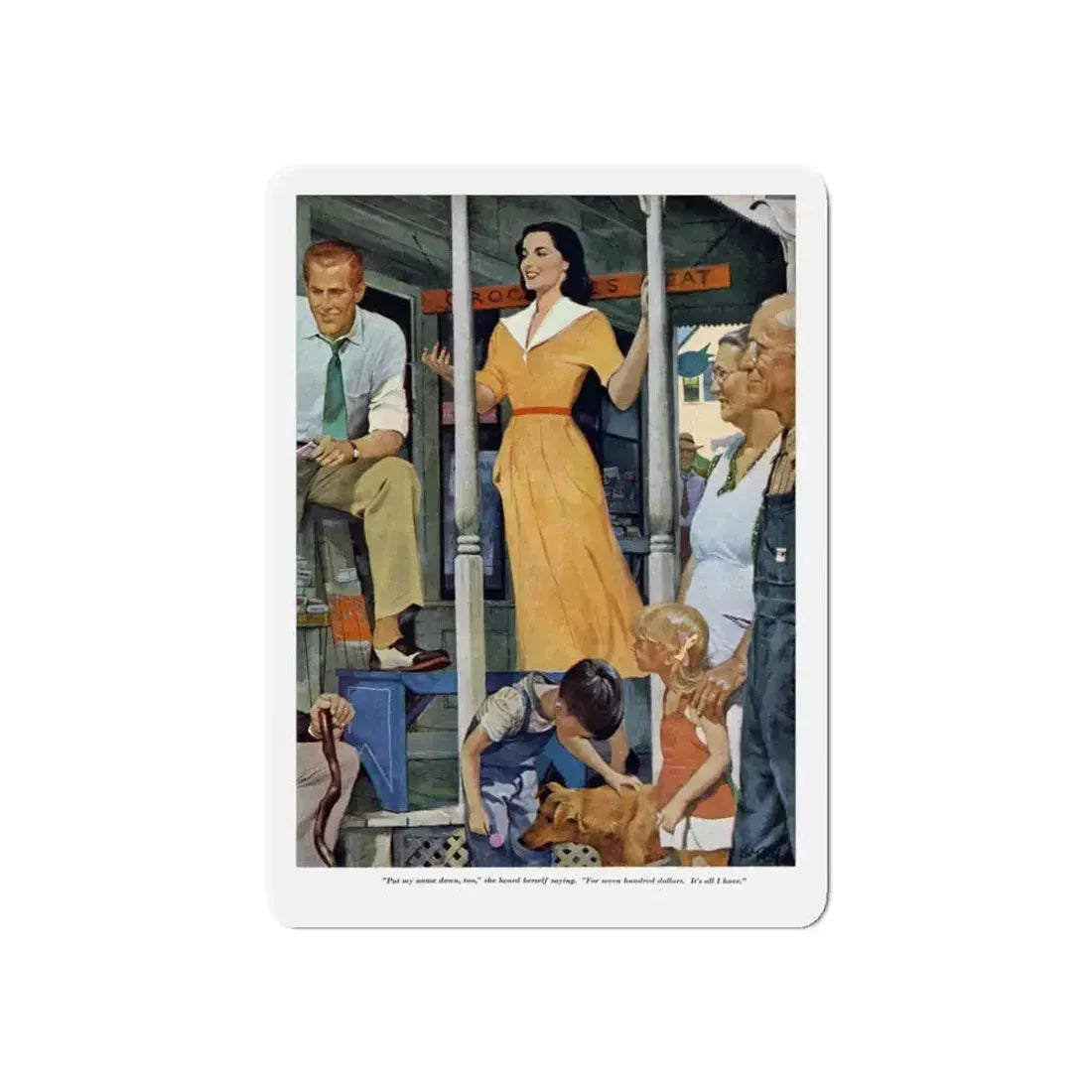 Paid in Full, Redbook, July 1951 (Magazine Illustration) Refrigerator Magnet 6 Inch Die-Cut - The Sticker Space