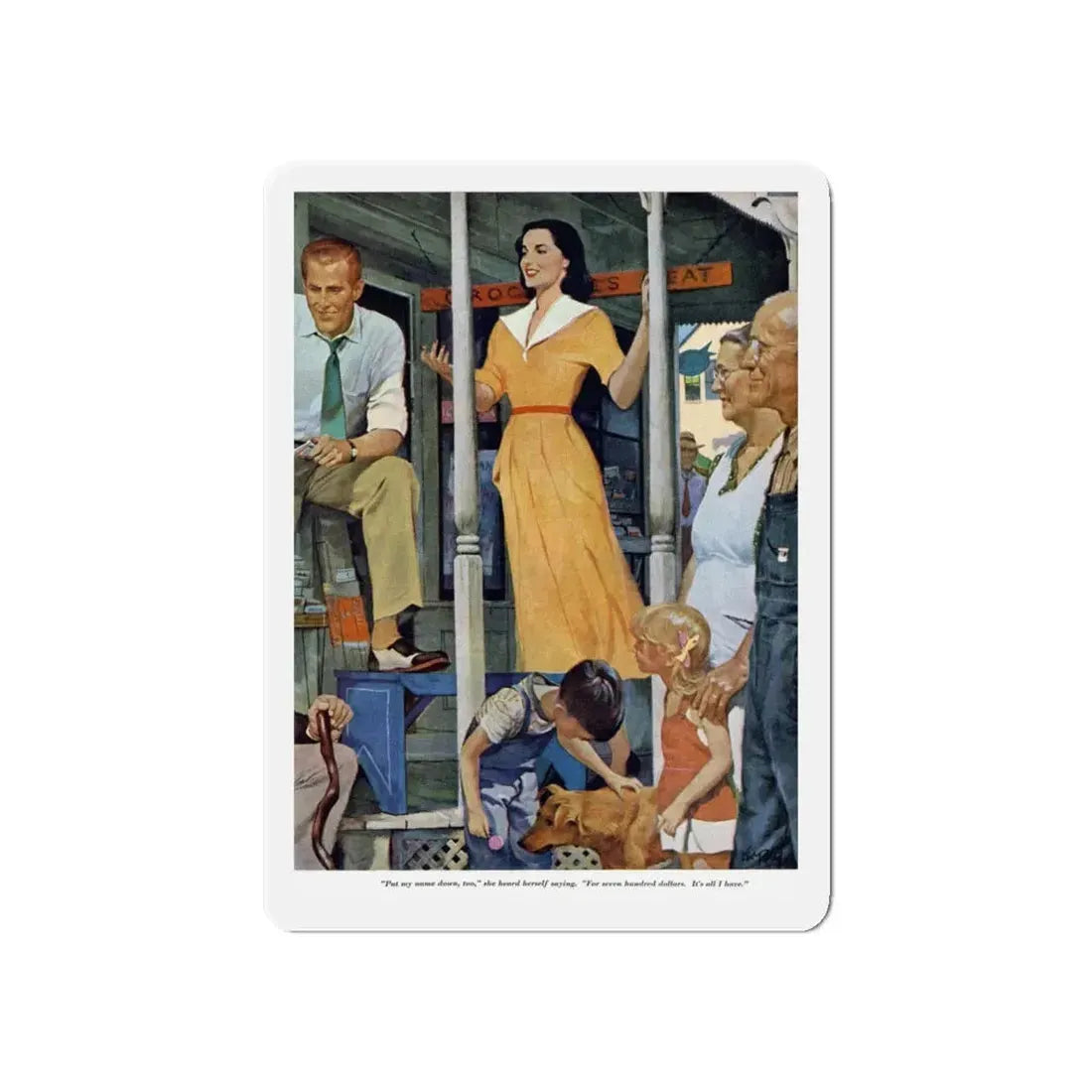 Paid in Full, Redbook, July 1951 (Magazine Illustration) Refrigerator Magnet - The Sticker Space