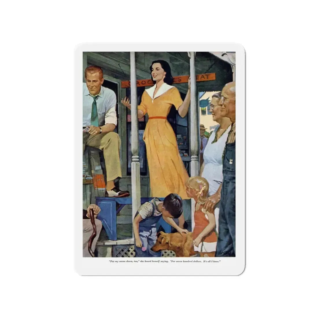 Paid in Full, Redbook, July 1951 (Magazine Illustration) Refrigerator Magnet - The Sticker Space