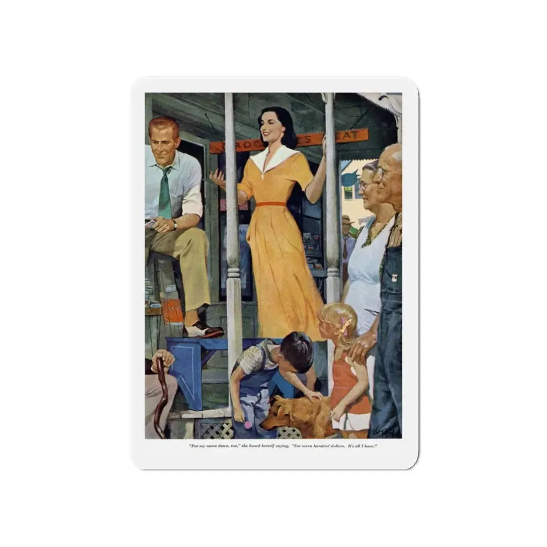 Paid in Full, Redbook, July 1951 (Magazine Illustration) Refrigerator Magnet - The Sticker Space