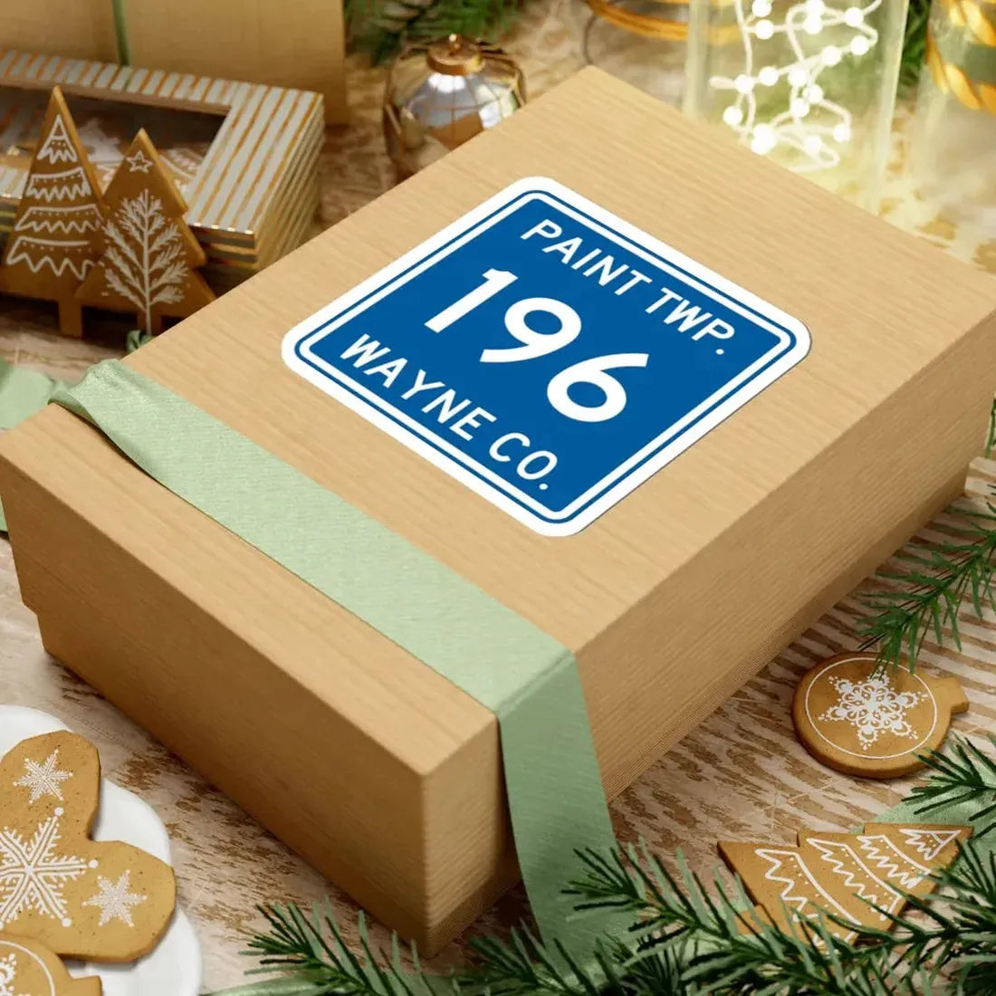 Paint Township Route 196 Wayne County Ohio (Ohio) (Road Sign) STICKER Vinyl Kiss-Cut Decal - The Sticker Space