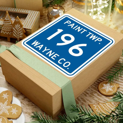 Paint Township Route 196 Wayne County Ohio (Ohio) (Road Sign) STICKER Vinyl Kiss-Cut Decal - The Sticker Space