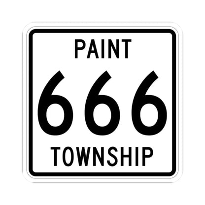 Paint Township Route 666 Holmes County Ohio (Ohio) (Road Sign) STICKER Vinyl Kiss-Cut Decal 2 Inch White - The Sticker Space