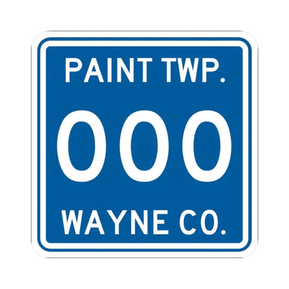 Paint Township Wayne County Ohio route shield template (Ohio) (Road Sign) STICKER Vinyl Kiss-Cut Decal 2 Inch White - The Sticker Space
