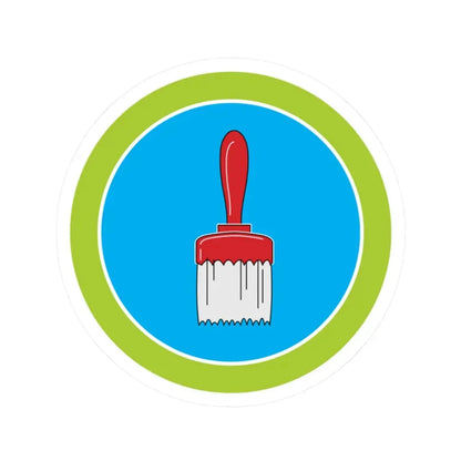 Painting (Boy Scout Merit Badge) STICKER Vinyl Kiss-Cut Decal 2 Inch White - The Sticker Space