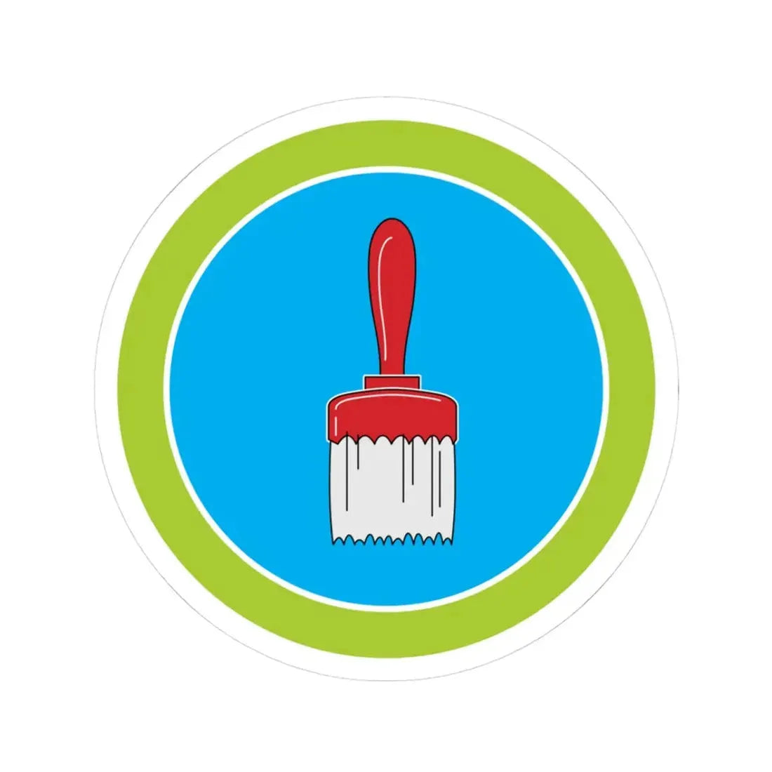 Painting (Boy Scout Merit Badge) STICKER Vinyl Kiss-Cut Decal 3 Inch White - The Sticker Space