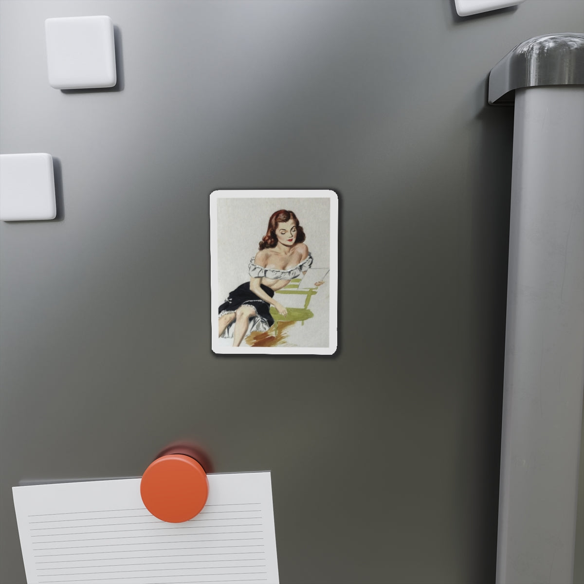 Painting by Eddie Chan (Magazine Illustration) Refrigerator Magnet-The Sticker Space