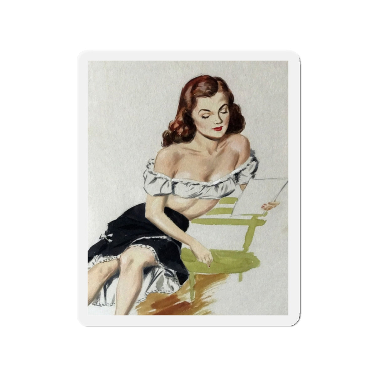 Painting by Eddie Chan (Magazine Illustration) Refrigerator Magnet-2" x 2"-The Sticker Space