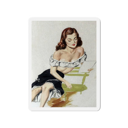 Painting by Eddie Chan (Magazine Illustration) Refrigerator Magnet-3" x 3"-The Sticker Space