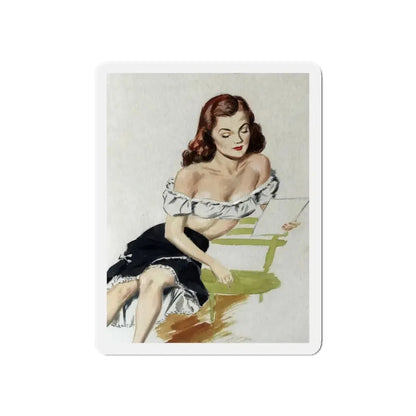 Painting by Eddie Chan (Magazine Illustration) Refrigerator Magnet - The Sticker Space