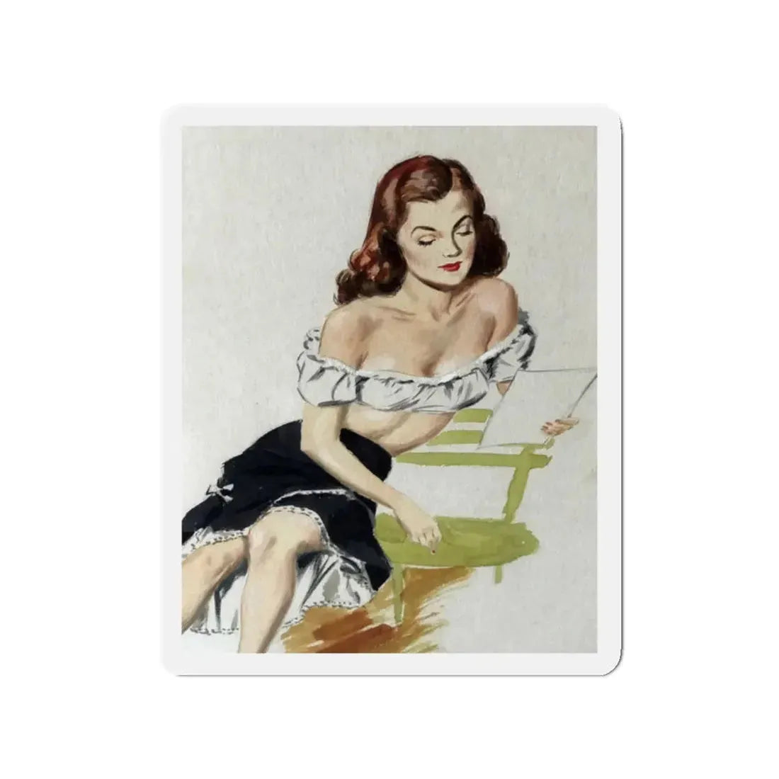 Painting by Eddie Chan (Magazine Illustration) Refrigerator Magnet - The Sticker Space