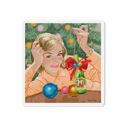 Pair of advertisements 2 (Magazine Illustration) Refrigerator Magnet 4 Inch Die-Cut - The Sticker Space