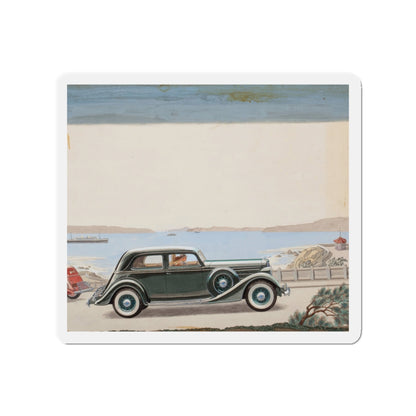 Pair of car advertisements (1) (Magazine Illustration) Refrigerator Magnet-2" x 2"-The Sticker Space