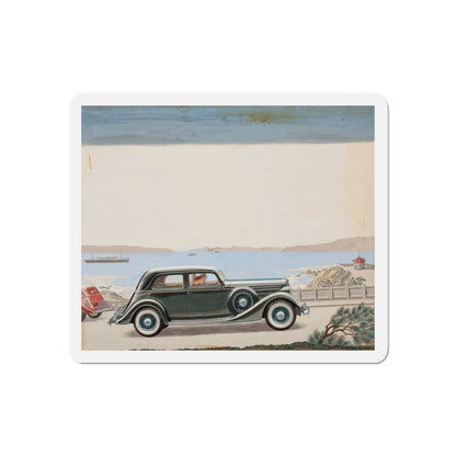 Pair of car advertisements (1) (Magazine Illustration) Refrigerator Magnet-6 × 6"-The Sticker Space