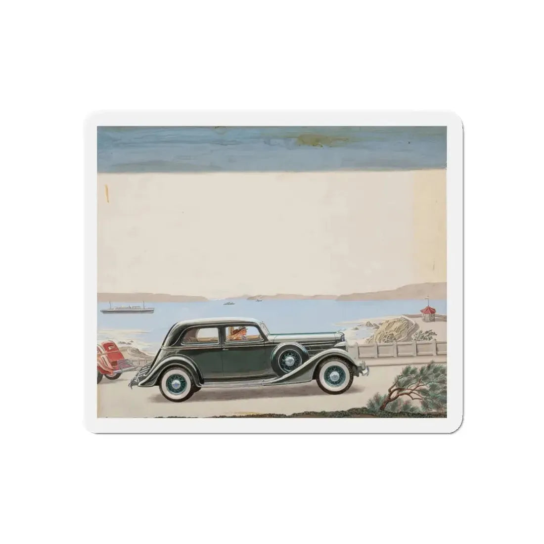 Pair of car advertisements (1) (Magazine Illustration) Refrigerator Magnet - The Sticker Space