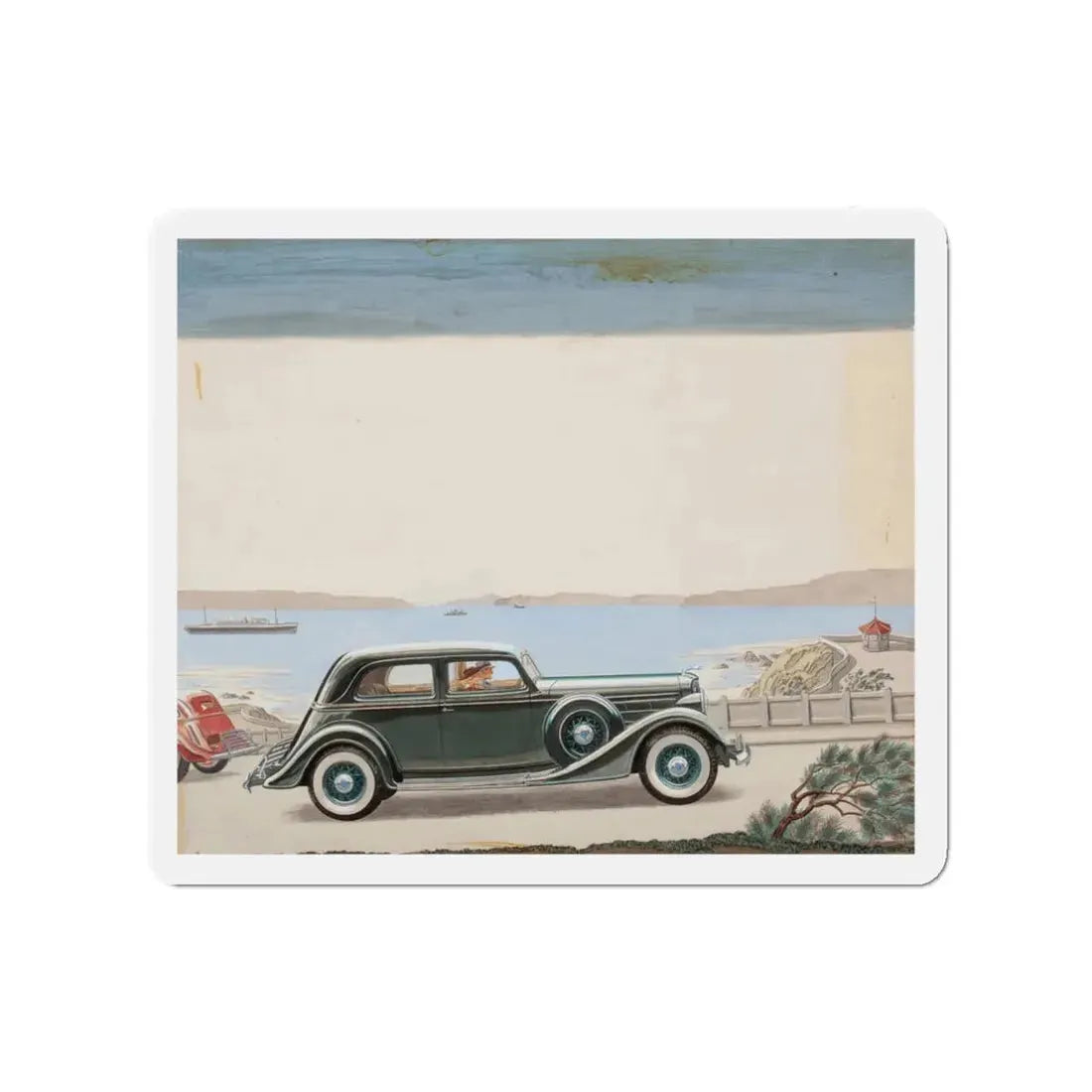 Pair of car advertisements (1) (Magazine Illustration) Refrigerator Magnet - The Sticker Space