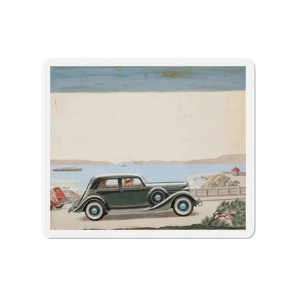 Pair of car advertisements (1) (Magazine Illustration) Refrigerator Magnet - The Sticker Space