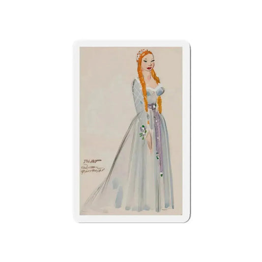 Pair of costume design sketches (2) (Magazine Illustration) Refrigerator Magnet 6 Inch Die-Cut - The Sticker Space