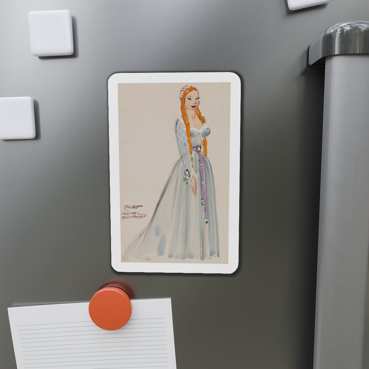 Pair of costume design sketches (2) (Magazine Illustration) Refrigerator Magnet-The Sticker Space