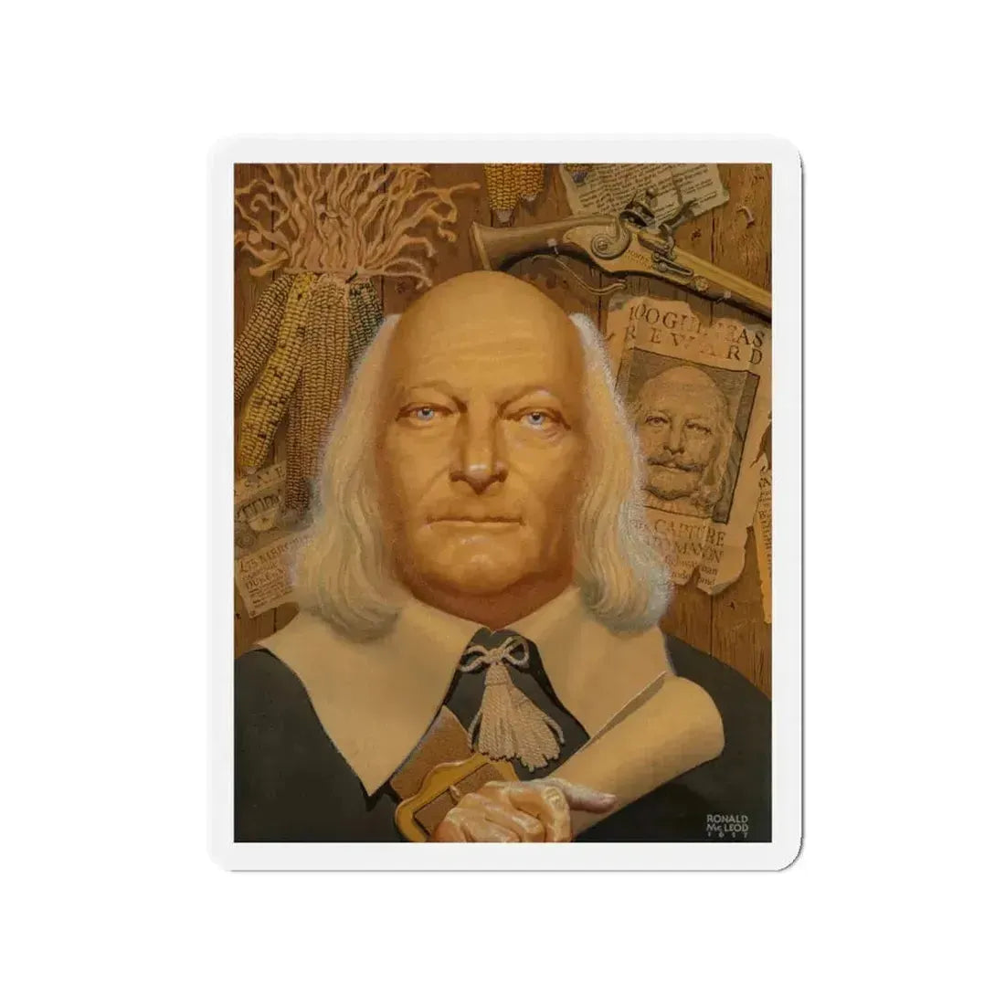 Pair of Portraits (1) (Magazine Illustration) Refrigerator Magnet 3 Inch Die-Cut - The Sticker Space