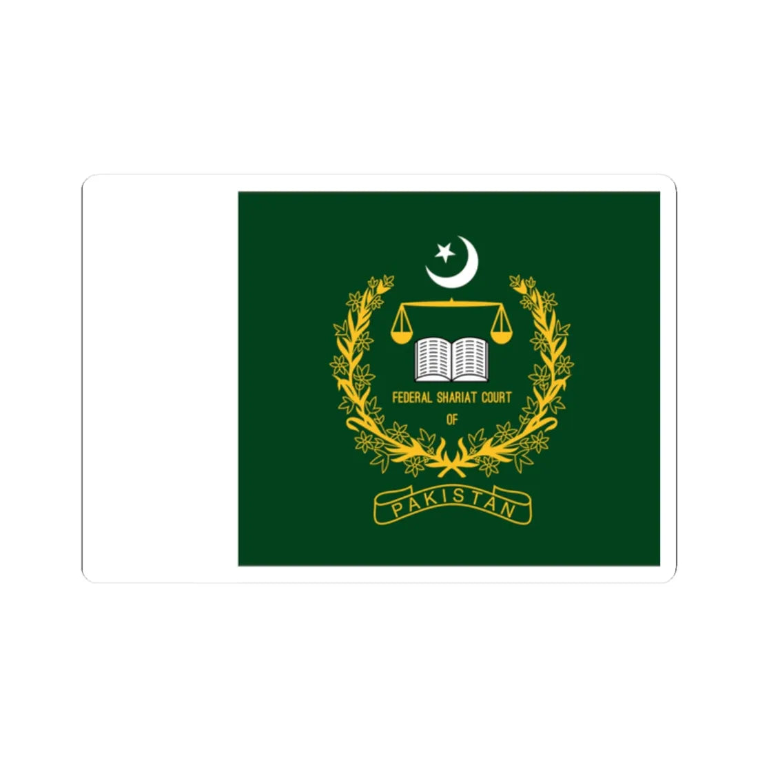 Pakistan Federal Shariat Court Flag (Pakistan) STICKER Vinyl Kiss-Cut Decal 2 Inch White - The Sticker Space
