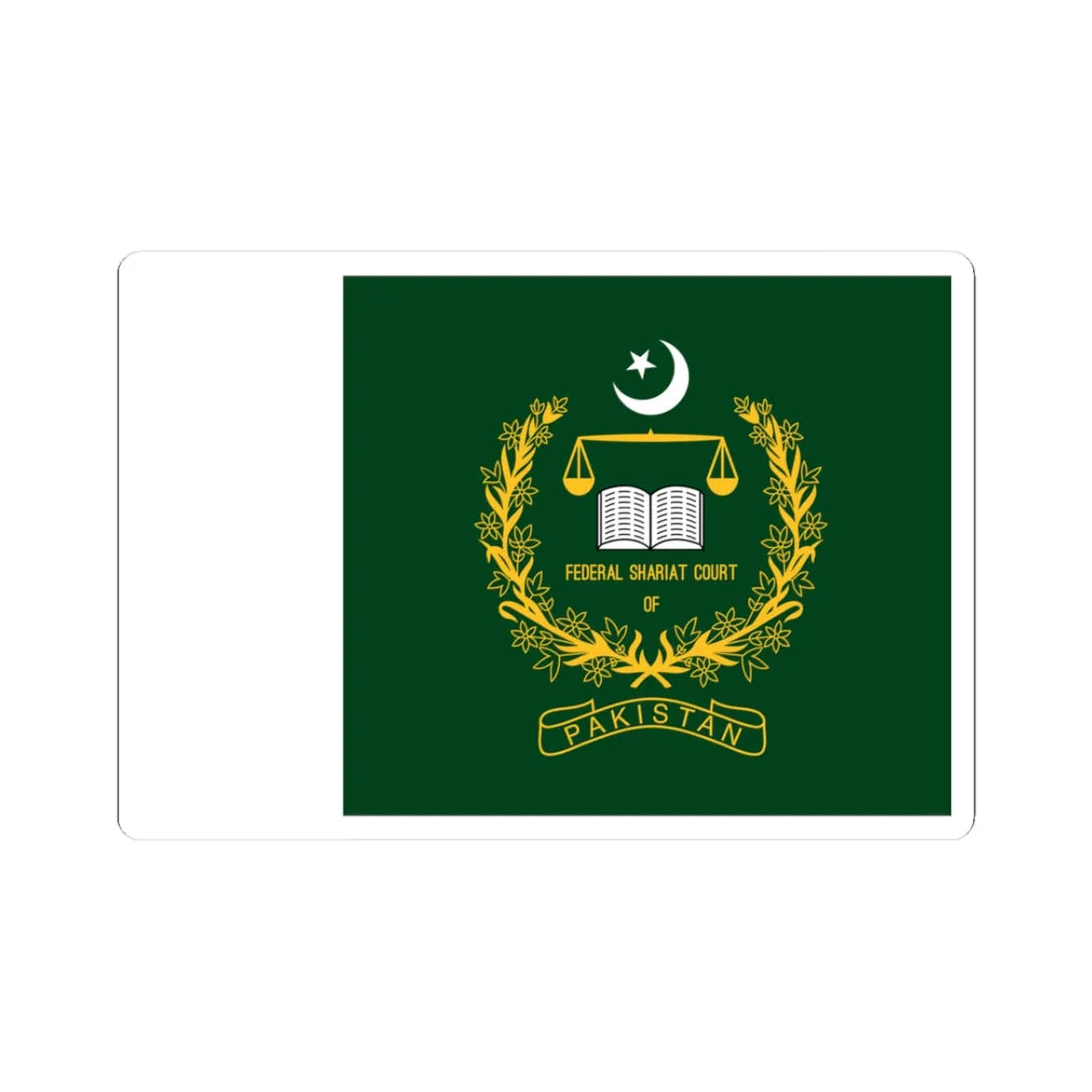Pakistan Federal Shariat Court Flag (Pakistan) STICKER Vinyl Kiss-Cut Decal 3 Inch White - The Sticker Space