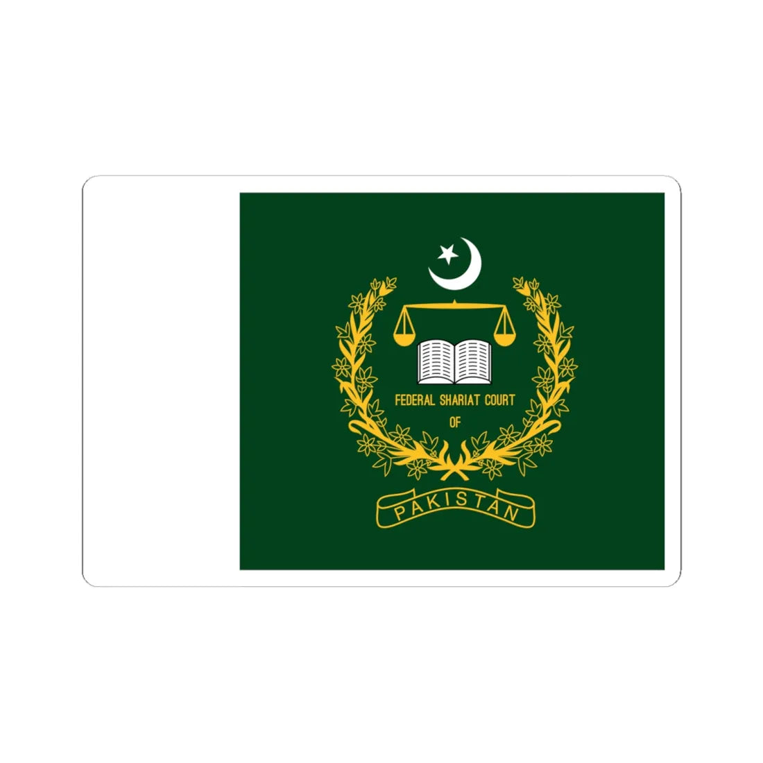 Pakistan Federal Shariat Court Flag (Pakistan) STICKER Vinyl Kiss-Cut Decal 6 Inch White - The Sticker Space